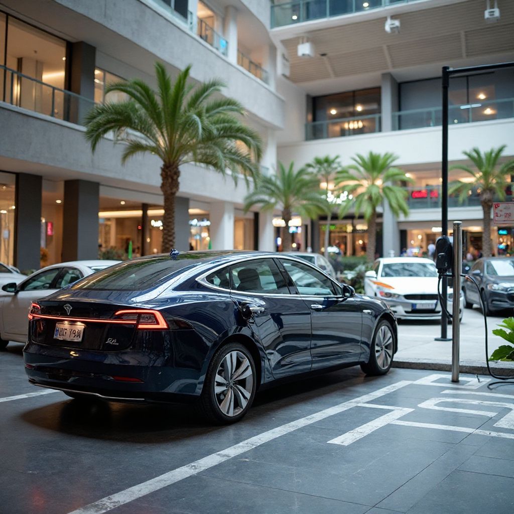 Estación de carga en centro comercial de Buenos Aires