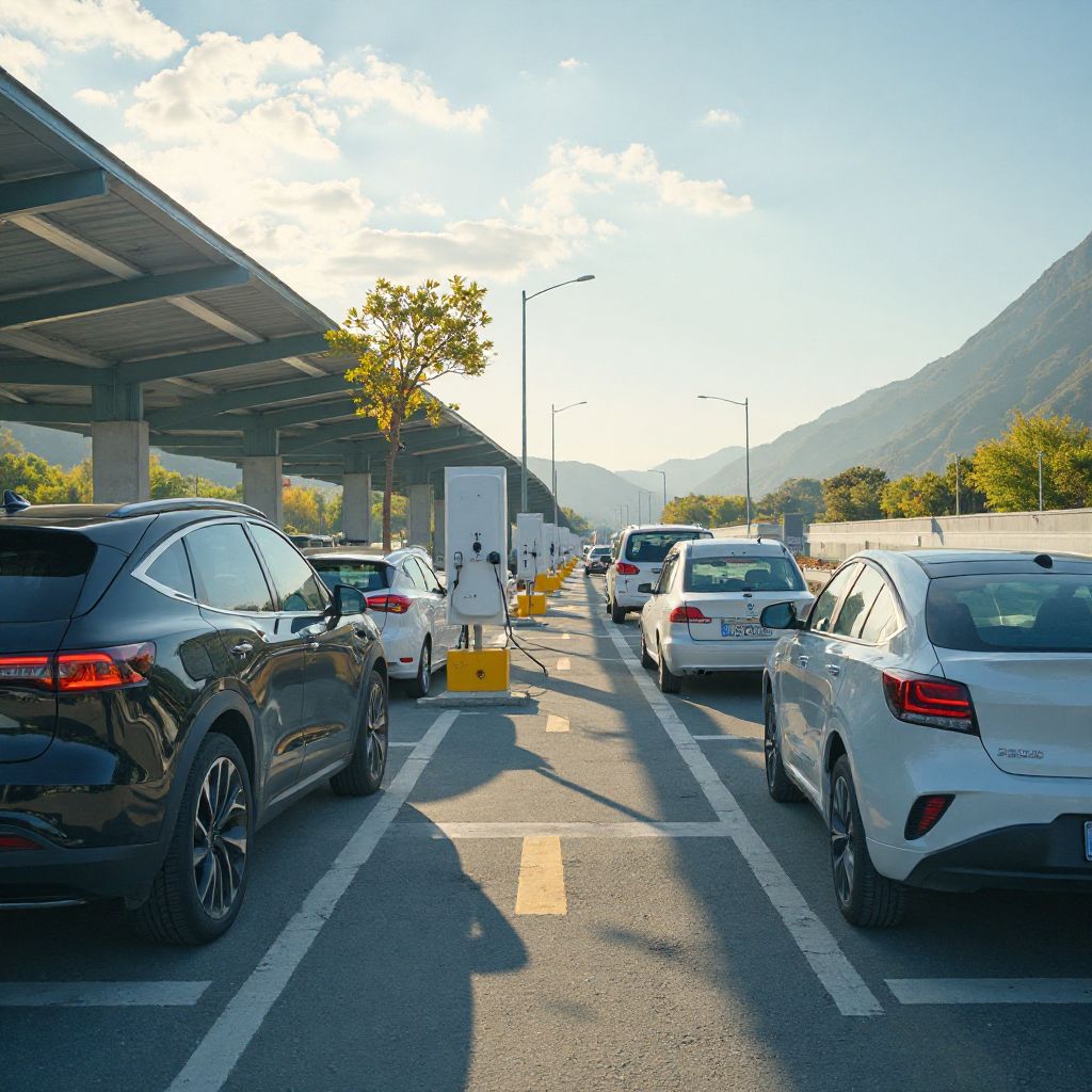 Estación de carga rápida en autopista
