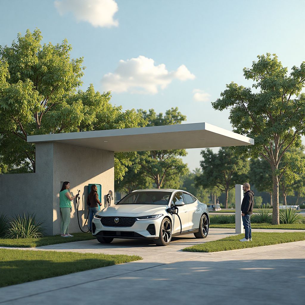 Estación de carga eléctrica moderna en Argentina